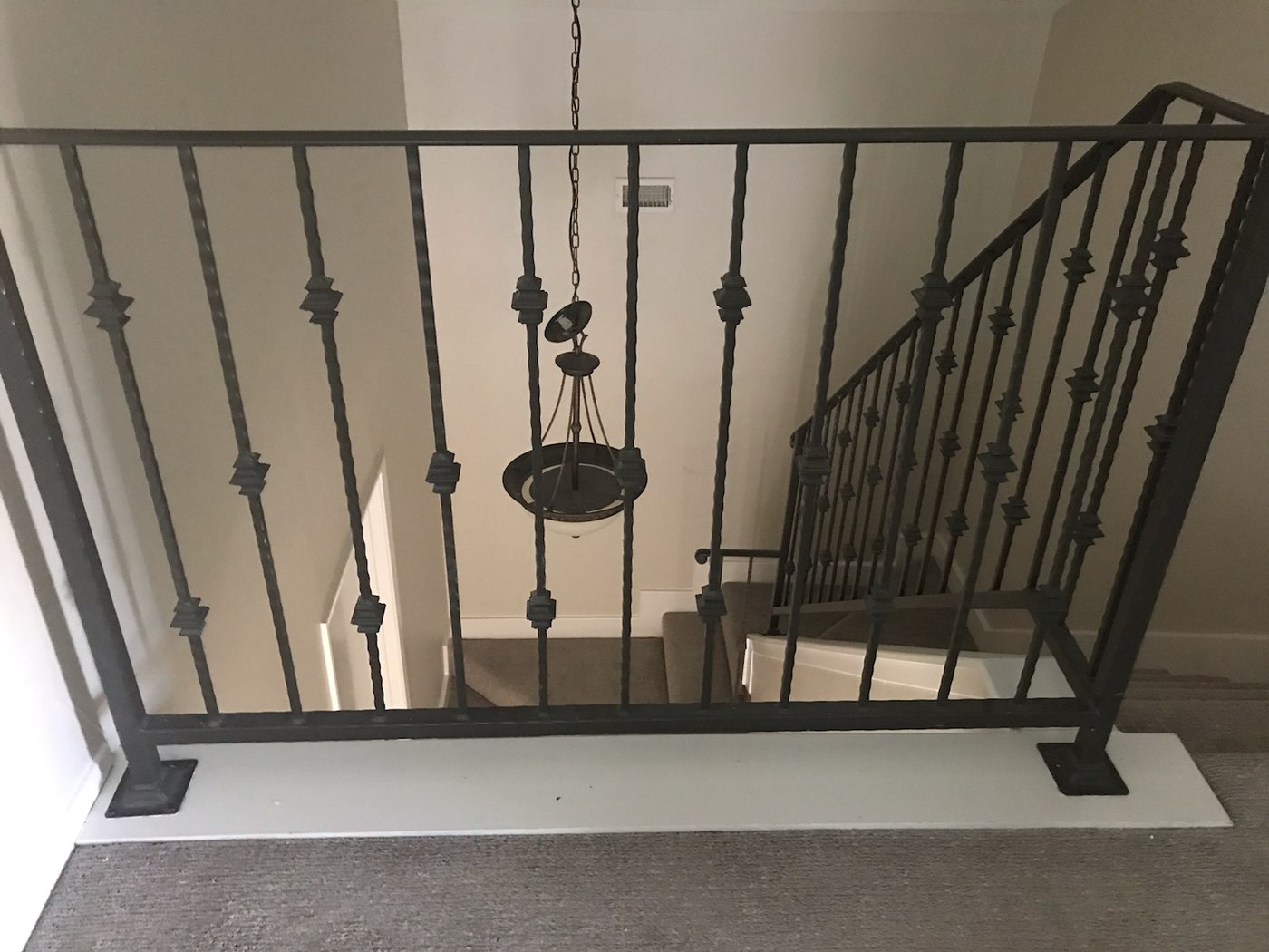 Custom interior iron stair railing Fort Worth TX